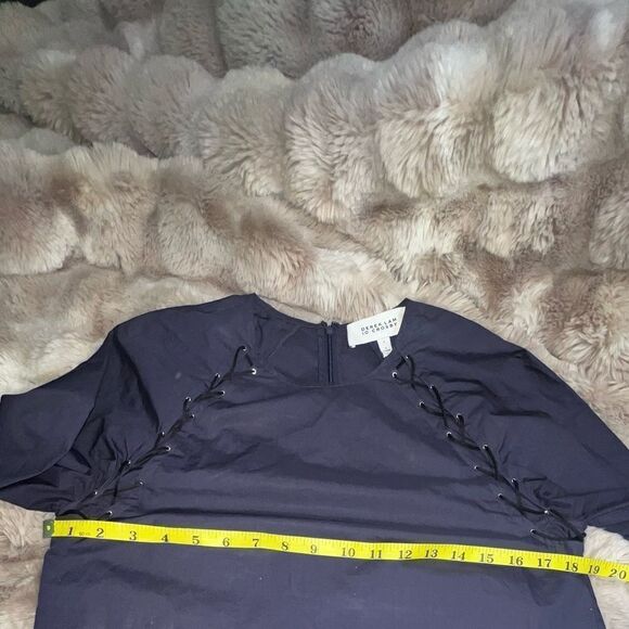 Derek Lam 10 Crosby-100% cotton Bell-Sleeve A-Line Dress w/ Lacing , size 8 - Picture 9 of 16